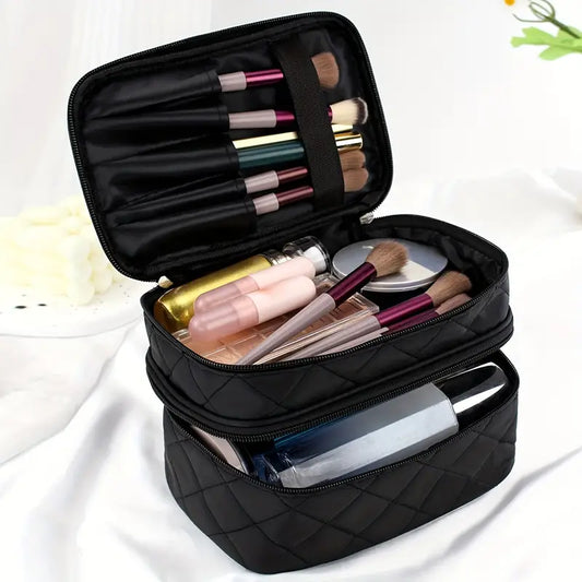 Double layer cosmetic bag