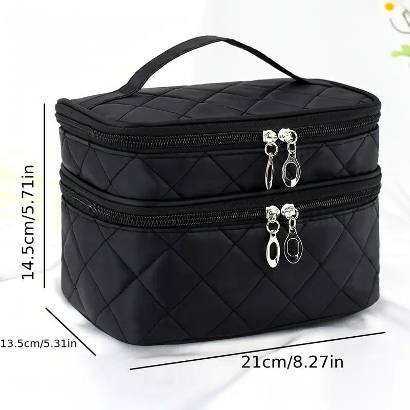 Double layer cosmetic bag